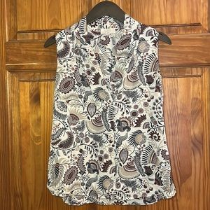 LOFT Floral Sleeveless Blouse
